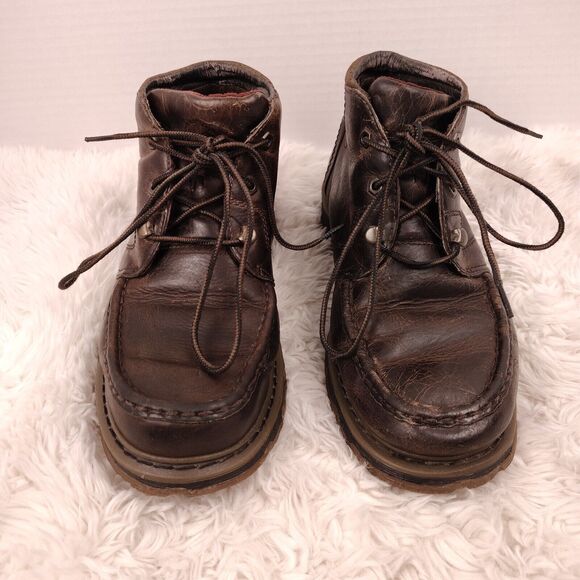 Vintage Dr Martens 12046 Brown Leather Lace Up Moc Ankle Chukka Boots Size 9 M - Picture 3 of 10